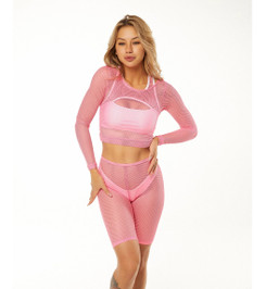 Велосипедки нежно-розовые в крупную сетку Jaya Polerina