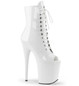 Ботильоны на платформе тройки Pleaser белые FLAM1021/W/M