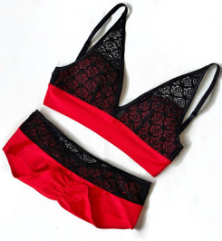 Шорты красные с кружевом Roxana Polerina