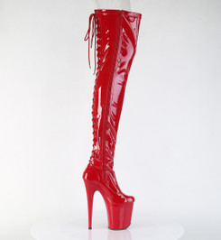 Ботфорты на платформе Pleaser красные FLAM3850/R/M