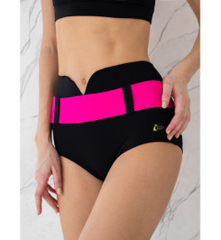Шорты черные с розовым поясом Bondiana I-Style