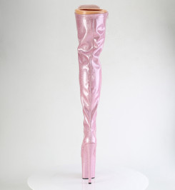 Ботфорты на платформе Pleaser розовые с блеском FLAM3020GP/BPG/M