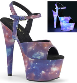 Босоножки Pleaser космос неон ADO709REFL/PP-BLU/M