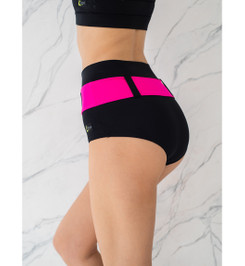 Шорты черные с розовым поясом Bondiana I-Style