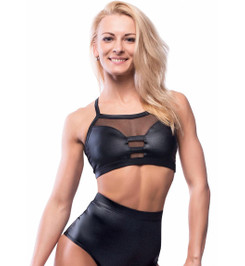 Топ черный под кожу Rubi I-Style