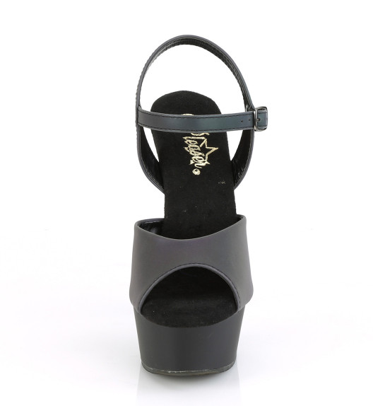 Босоножки на платформе Pleaser черные DEL609REFL/GNREFL/B