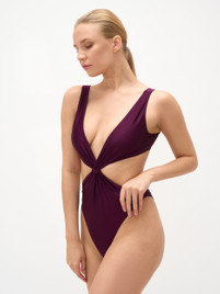 Боди сливовое Twist Shark