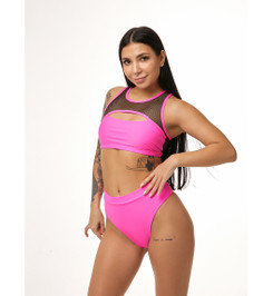 Шорты высокие розовый неон Tango Polerina