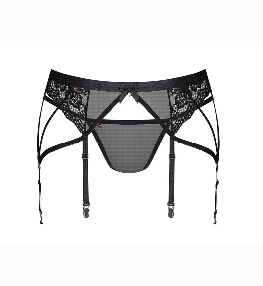 Пояс для чулок черный с фигурными пажами Obsessive