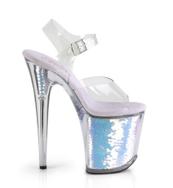 Стрипы Pleaser серебристые FLAM808MC/C/LVHG