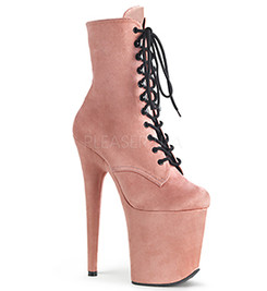 Ботильоны на платформе Pleaser розовые замшевые FLAM1020FS/BPFS/M