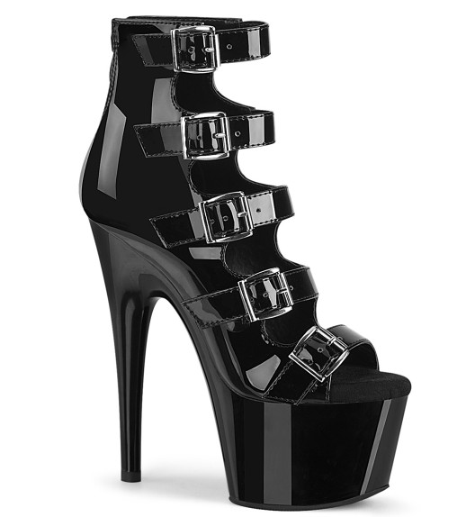 Ботильоны на платформе Pleaser черные ADO700-33/B/M