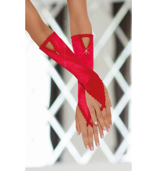 Перчатки красные с петелькой на пальчик