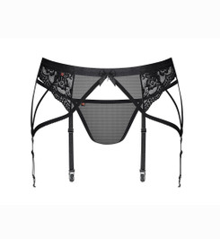 Пояс для чулок черный с фигурными пажами Obsessive