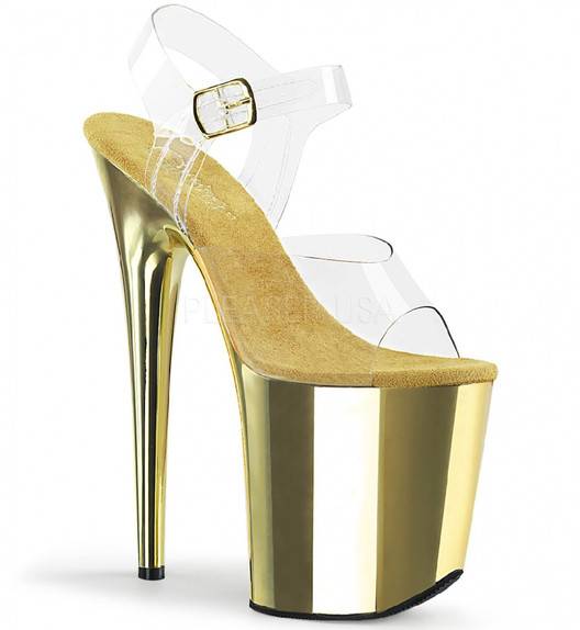 Стрипы Pleaser золотые FLAM808/C/GCH