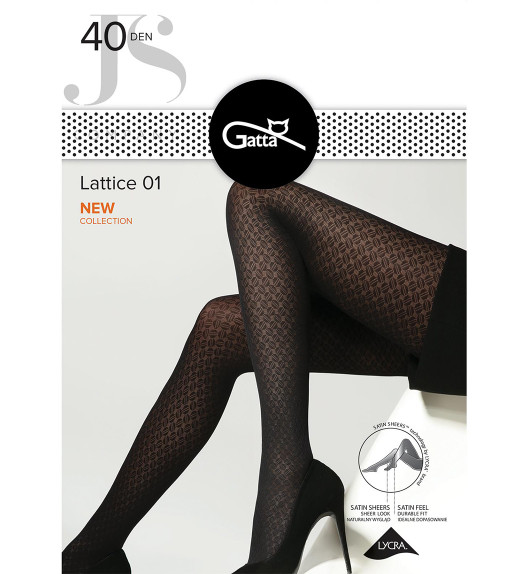Колготки черные LATTICE 01 Gatta
