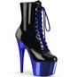 Ботильоны на платформе Pleaser синие лаковые ADO1020/B/RYBLCH