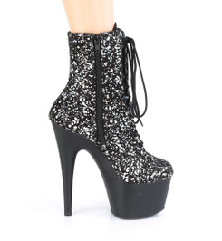Ботильоны на платформе Pleaser черные ADO1020SPLAT/BSVEL/B