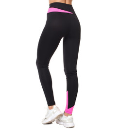 Лосины с высокой талией черные с розовым Vibe Crazy Fit
