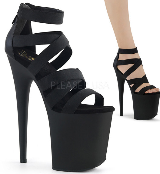 Стрипы Pleaser черные FLAM859/BELS-PU/M