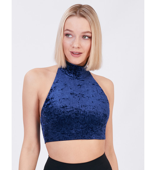 Топ синий Bombshell Velvet Star