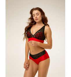 Топ красный с кружевом Roxana Polerina