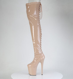 Ботфорты на платформе Pleaser бежевые FLAM3850/ND/M