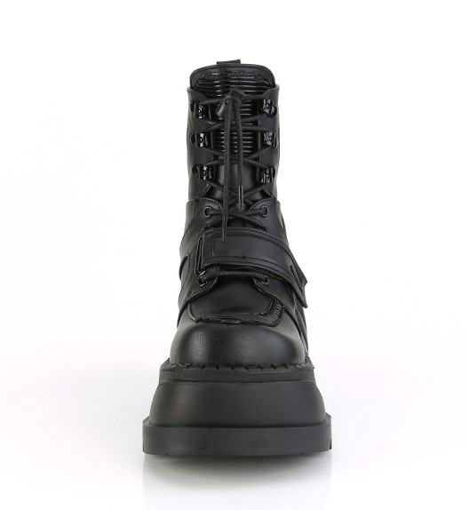 Ботинки на платформе Demonia черные STO13/BVL