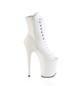 Ботильоны на платформе Pleaser белые матовые FLAM1021/WPU/M
