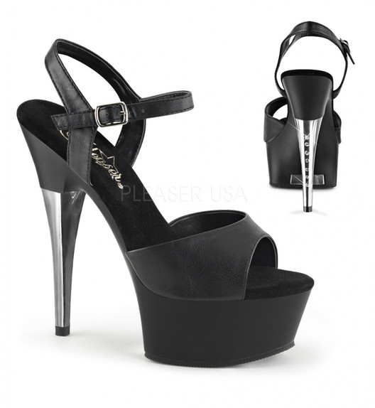 Туфли единички Pleaser черные матовые CAP609/BPU/M