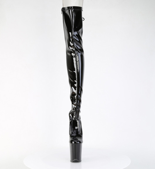 Ботфорты на платформе Pleaser черные FLAM3850/B/M