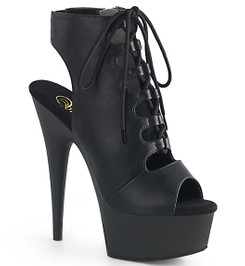 Туфли на платформе Pleaser черные матовые DEL600-20/BPU/M