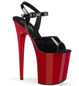 Стрипы Pleaser черные с красным FLAM809/B/R