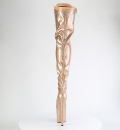 Ботфорты на платформе Pleaser золотые с блеском FLAM3020GP/GG/M