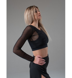 Лонгслив черный из сетки Shadow I-Style