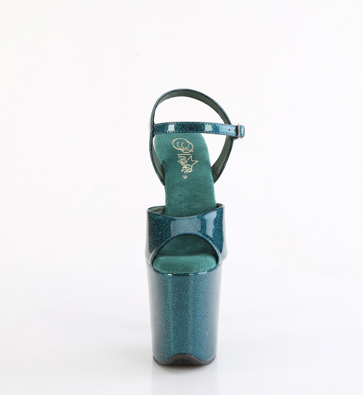 Стрипы Pleaser бирюзовые с блеском FLAM809GP/TLG/M