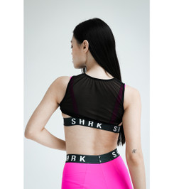 Топ фуксия America с сеткой Shark