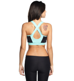 Топ спортивный черный с мятой Crossback Star