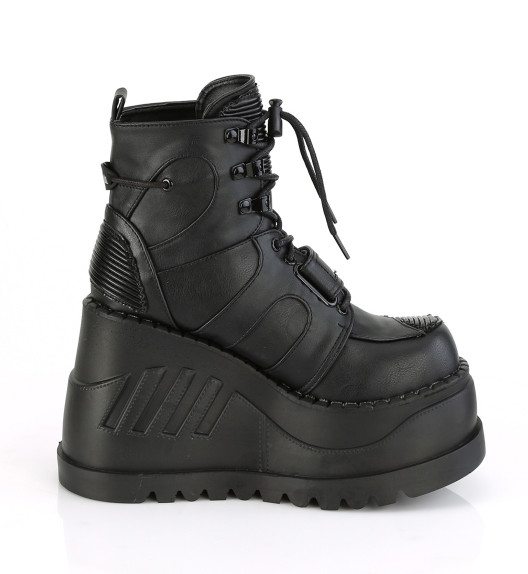 Ботинки на платформе Demonia черные STO13/BVL