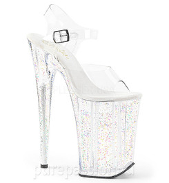 Босоножки Pleaser прозрачные с блестками INF908MG/C/M