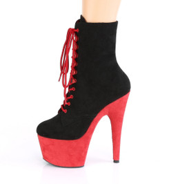 Ботильоны на платформе Pleaser черные с красным ADO1020FSTT/BFS/RFS