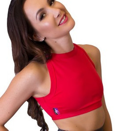 Топ красный High Neck Pole Fit
