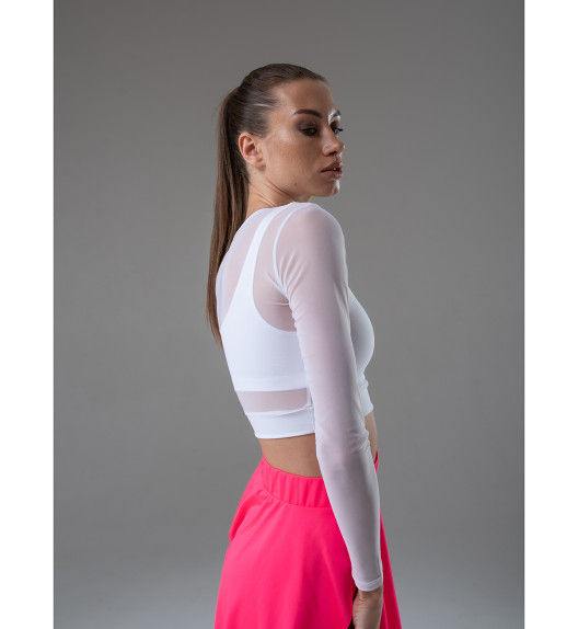 Лонгслив белый из сетки Shadow I-Style