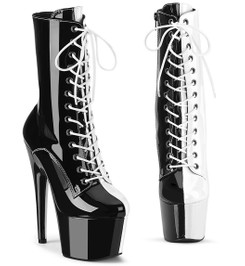 Ботильоны на платформе Pleaser черно-белые ADO1040TT/B-W/M