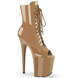 Ботильоны на платформе Pleaser бежевые FLAM1021/TF/M