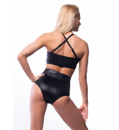 Топ черный под кожу Rubi I-Style