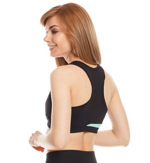 Топ для фитнеса черный с мятой Vibe