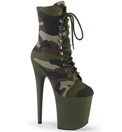 Ботильоны на платформе Pleaser камуфляж FLAM1020CAMO/GRN/DOL