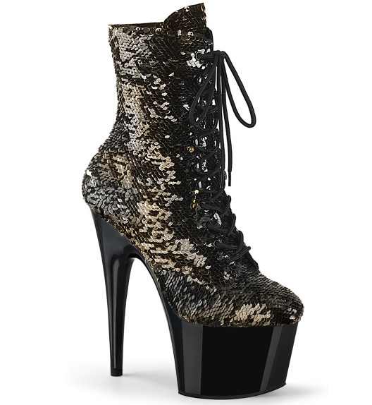 Ботильоны на платформе Pleaser черные ADO1020SQ/B-GSQ/B