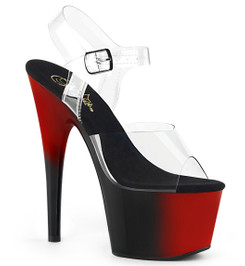 Босоножки Pleaser черные с красным ADO708BR/C/R-B